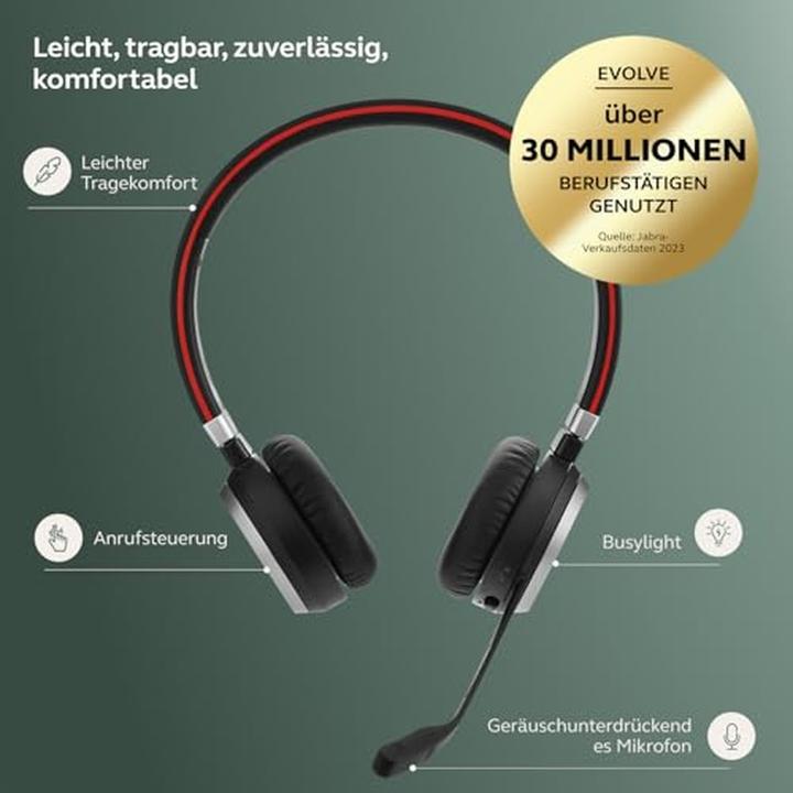 Actual product image Jabra Evolve 65 SE UC Duo (Wireless, USB-A)