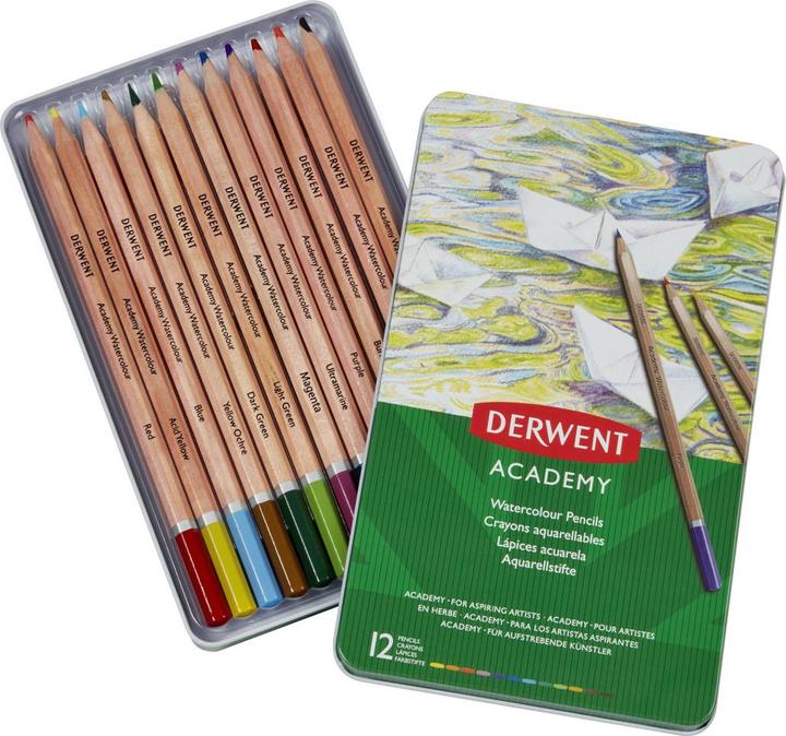 Immagine prodotto Derwent Matite acquerellabili in latta multicolore, 12 pezzi (Multicolore, 12 x)