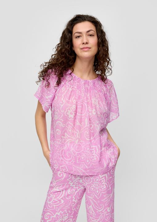 Actual product image S.Oliver Bluse Gemusterte Bluse im Relaxed Fit mit Smok-Detail (40)