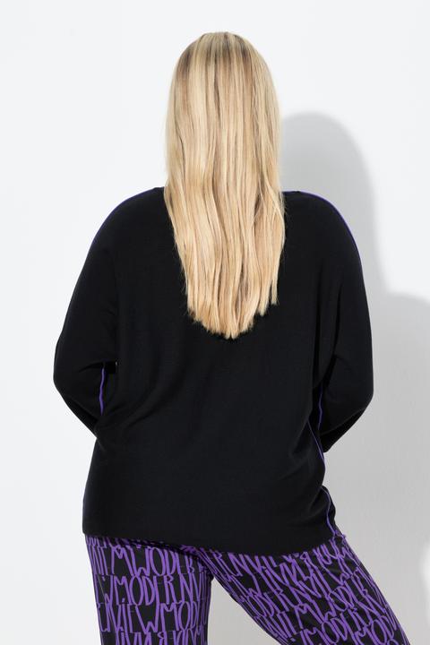 Image du produit Ulla Popken Pull encolure bateau, passepoils et manches 3/4 (54)