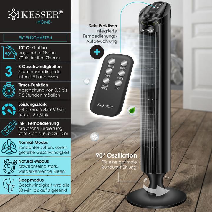 Produktbild Kesser Turmventilator FERNBEDIENUNG Ventilator LED Display (51.50 dB)