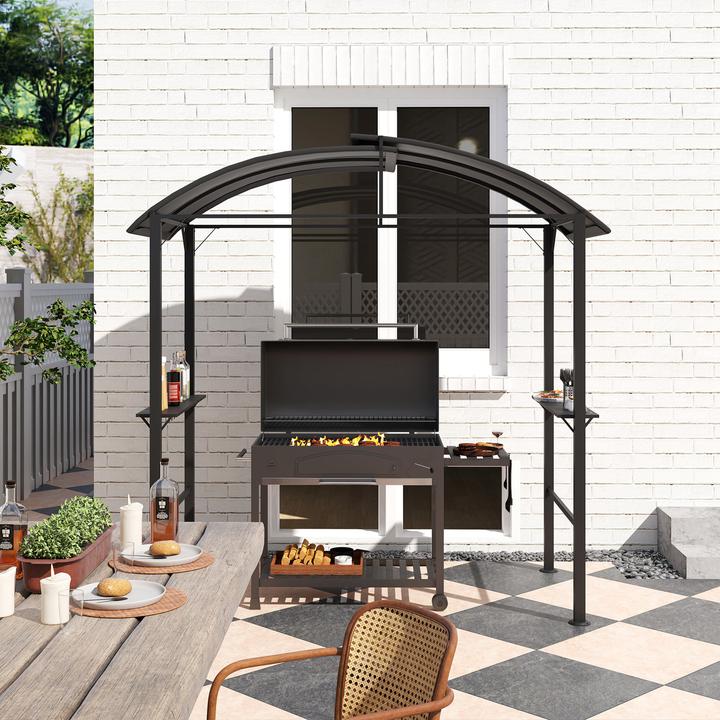 Actual product image Outsunny Grillpavillon Stahl, Polyester Dunkelgrau (233 cm, 110 cm)