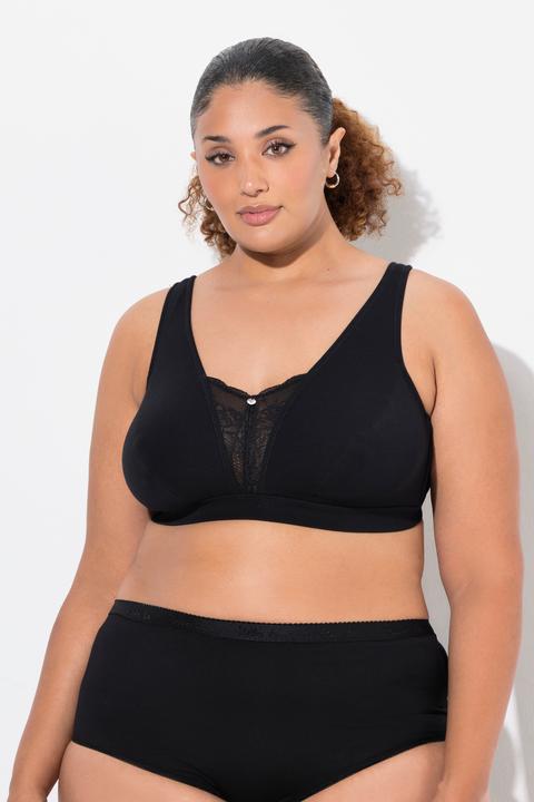 Produktbild Ulla Popken Bralette, Spitzeneinsatz, ohne Bügel, Cup C - E (110 E)