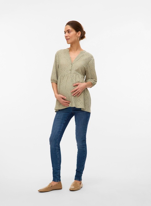Produktbild Mamalicious Normal geschnitten Mandarin Kragen Top Bluse (S)