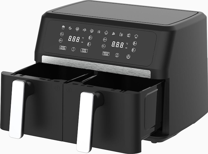 Produktbild Casativo Dual-Zone Heissluftfritteuse, Doppelkorb, 2x 4,5 l, inkl. Silikonformen