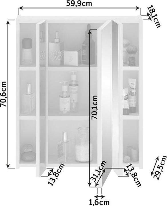 Actual product image Xonox Home Linus (60 x 18 x 70 cm)