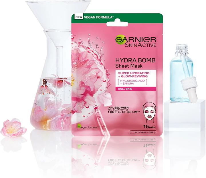 Actual product image Garnier Moisture Bomb Sakura Hydrating Tissue Face Mask