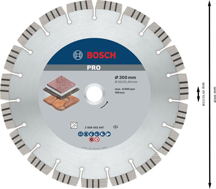 Actual product image Bosch Professional Zubehör PRO Stone diamond cutting disc, 300 x 20/25.4 mm