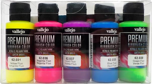 AirbrushKing Couleurs Premium Airbrush - Vallejo - Ensemble fluorescent