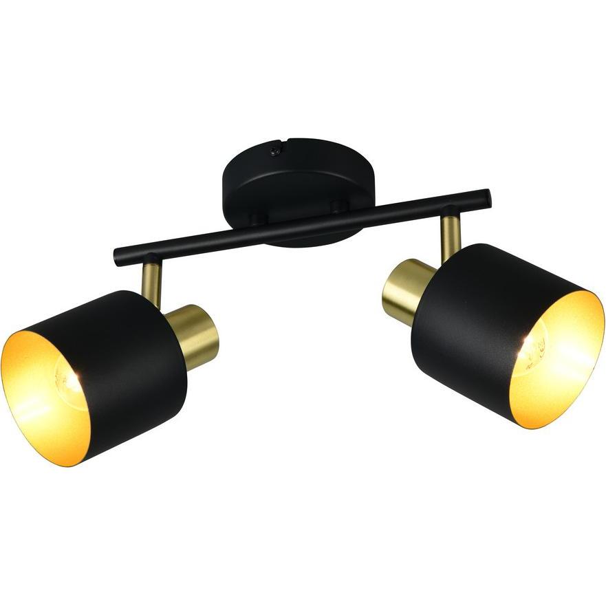 Trio, Applique + Plafoniera, 868800280 Eva E14 Strahler 2-fach Schwarz-Gold (E14)