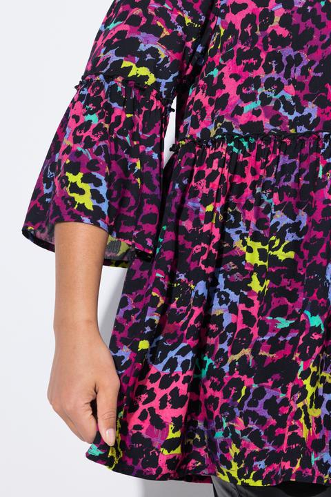 Image du produit Angel of Style Bluse, A-Linie, farbiger Leo-Print, Volants (50)
