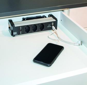 Image du produit Werkstarck Bloc tiroir Mediabox avec prises 230 V et ports USB