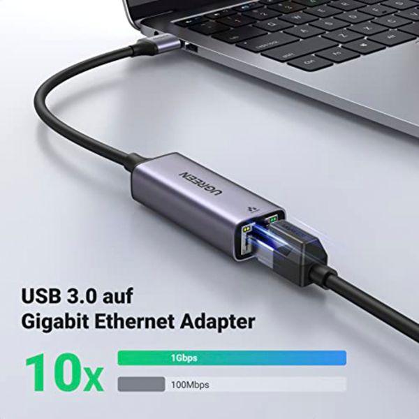 Actual product image Ugreen Ethernet Adapter (USB, RJ45 Gigabit Ethernet (1x))