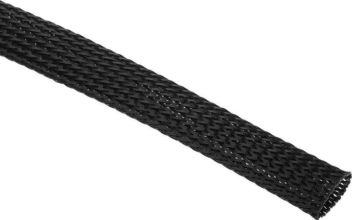 Produktbild RS PRO Kabelschlauch Schwarz PET für Kabel-Ø 10mm bis 25mm, Länge 5m Umflochtener Dehnbar (Kabelschlauch, 500 cm)
