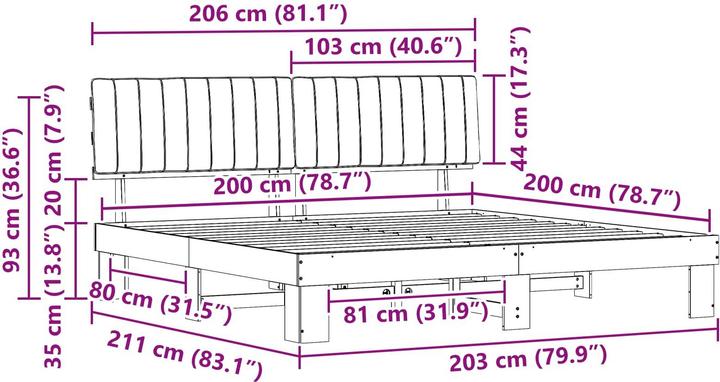 Image du produit vidaXL Bettrahmen (200 x 200 cm)