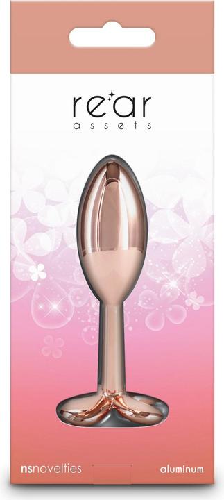 Actual product image NS Novelties Rear Assets Clover Rose Gold anal plug 9.2 cm
