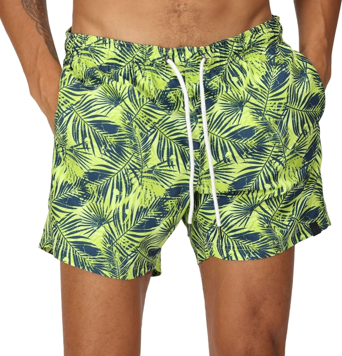 Actual product image Regatta Mens Loras Palm Print Swim Shorts (M)