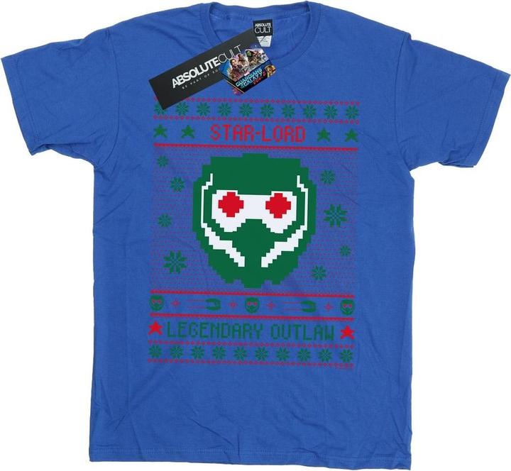 Actual product image Mens Guardians Of The Galaxy Vol. 2 Star Lord Fair Isle T-Shirt (L)