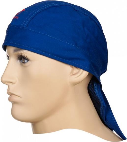 Actual product image Elmag - Heat head protection bandana *blue - fireproof* made of cotton, headØ 46-68 cm