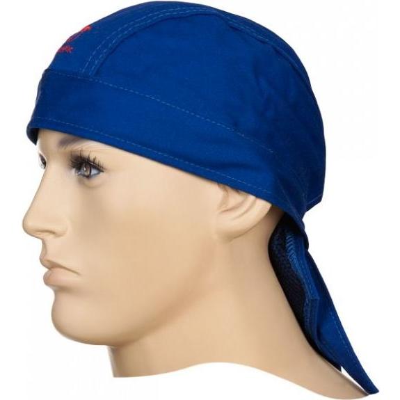 Elmag - Hitzekopfschutz Bandana *blau - feuerfest* aus Baumwolle, KopfØ 46-68 cm (59179)