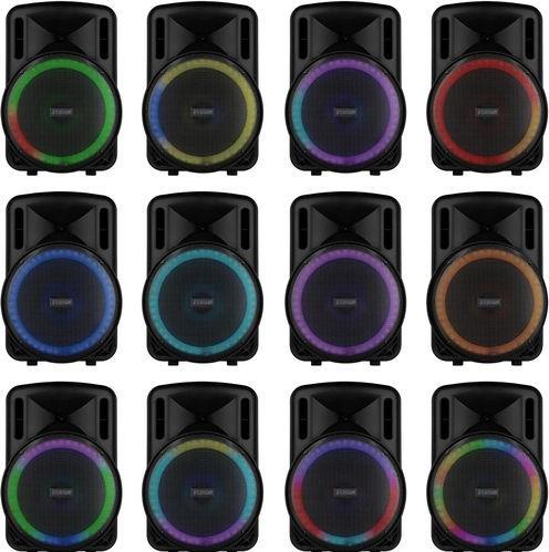 Actual product image Fenton Speaker Bluetooth - FT15LED MK2 karaoke box met LEDâ€™s, accu en microfoon - Voor (Active, 1x 800 W)