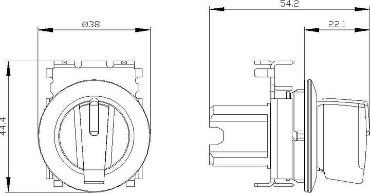 Actual product image Siemens Toggle switch 3stuf bel.b rt rectangular 3SU1062-2DL20-0AA0
