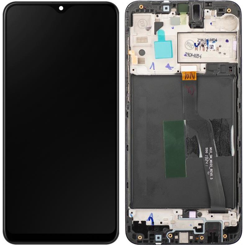 Samsung LCD-Display + Touch-Einheit A105 Galaxy A10 Schwarz (Service Pack) (Galaxy A10), Mobilgerät