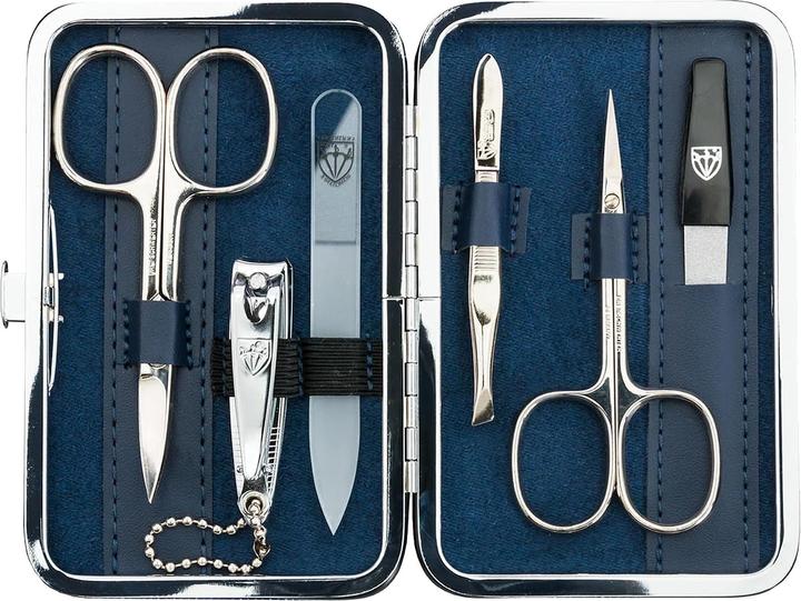 Immagine prodotto Kellermann Set manicure 6 pezzi lima in vetro Genova Blue Textile Jeans