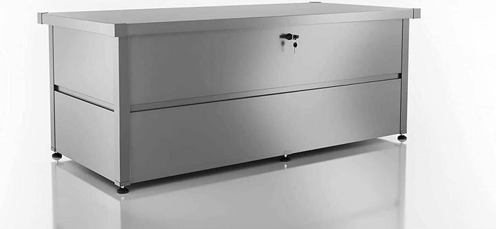 Produktbild Guardi Gartenbox L mit Schloss, 185 x 85 x 73 cm, Silber