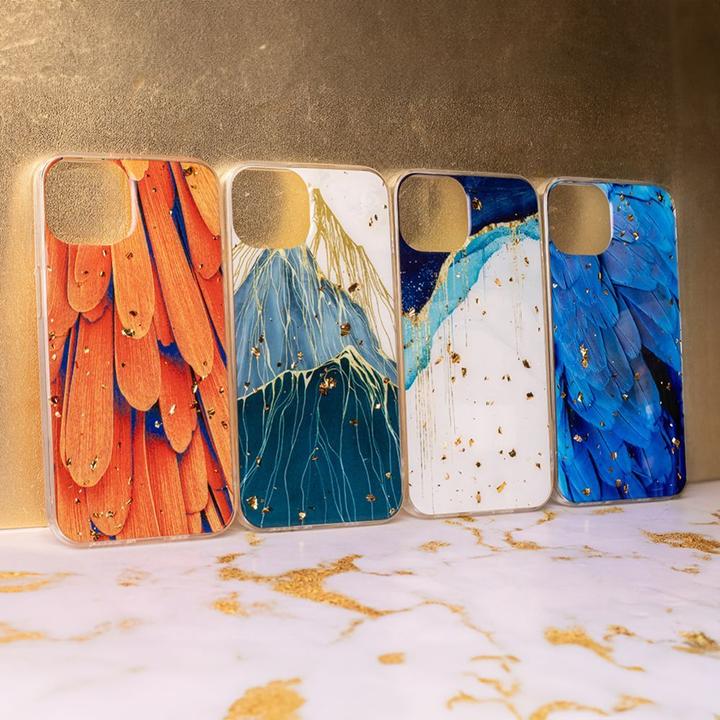 Actual product image OEM Gold Glam case for Xiaomi Redmi 14C 4G leaves (Xiaomi Poco C75, Xiaomi Redmi 4)