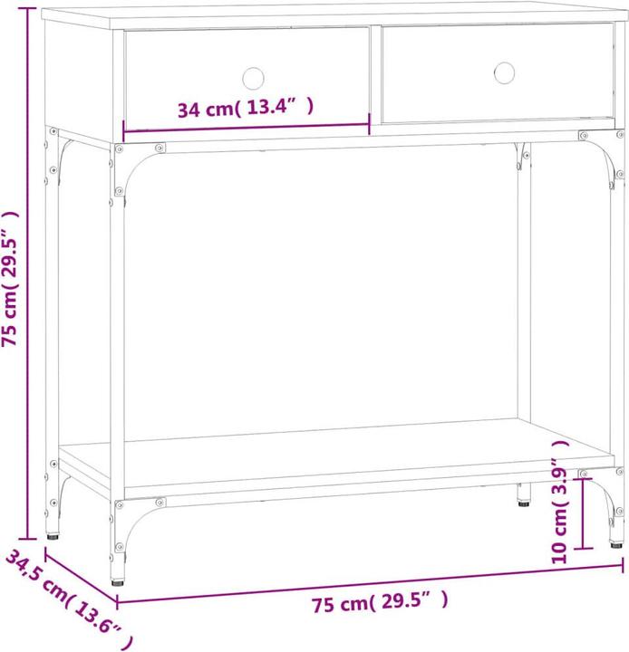 Produktbild vidaXL Konsolentisch (75 x 34.50 x 75 cm)