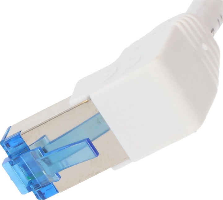 Produktbild Goobay CAT 6A Patchkabel 1x 90° gewinkelt, S/FTP (PiMF), Weiss, 3 m (S/FTP, CAT6a, 3 m)