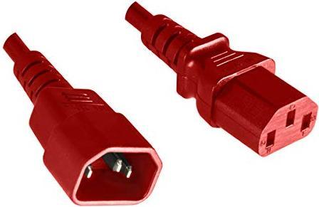 Actual product image Tecline IEC extension cable, IEC plug to IEC coupling, 2.0 m red IEC extension cable, 2.0 m red (2 m)