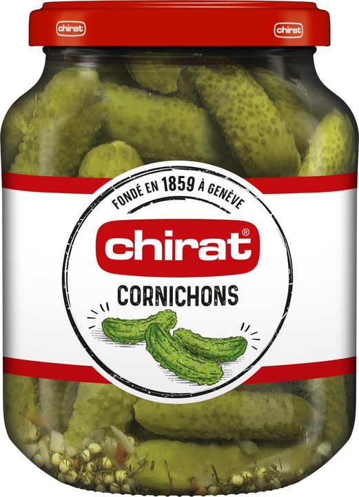 Image du produit Chirat Cornichons Vinaigre Mini Concombres, idéal pour raclette, fondue, apéritif & snacking (425 g)