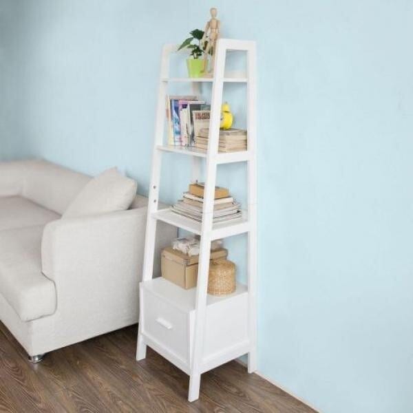 Immagine prodotto SoBuy Scaffale a scaletta bianco (44 x 20 x 160 cm)