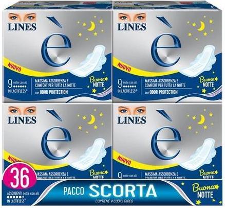 Immagine prodotto Lines Ali notturne con Lactiflex 36 pezzi (36x)