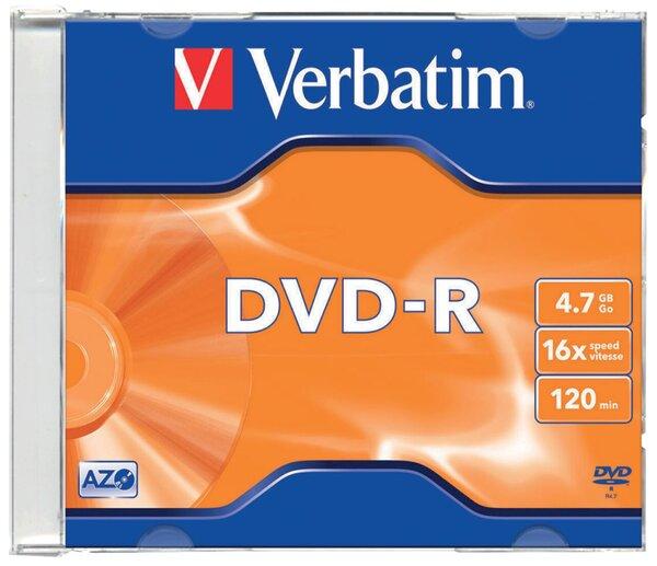 Productafbeelding Verbatim DVD-R 4,7 GB (120min) 16x Zilver Jewel Box, 5 stuks (5 x)