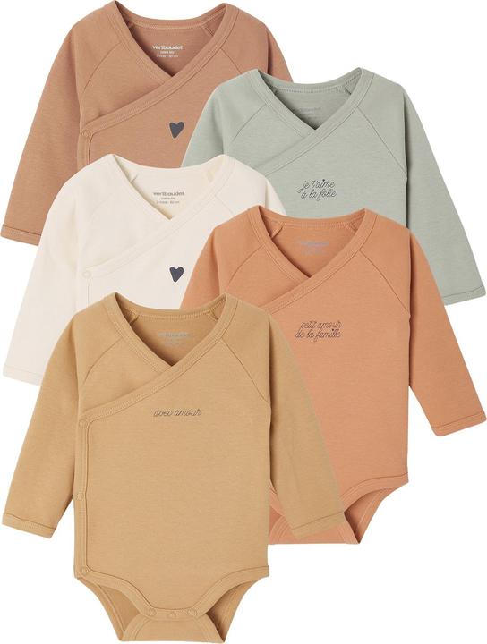 Image du produit Vertbaudet Bio-Kollektion: 5er-Pack Baby Wickelbodys BASIC (50)