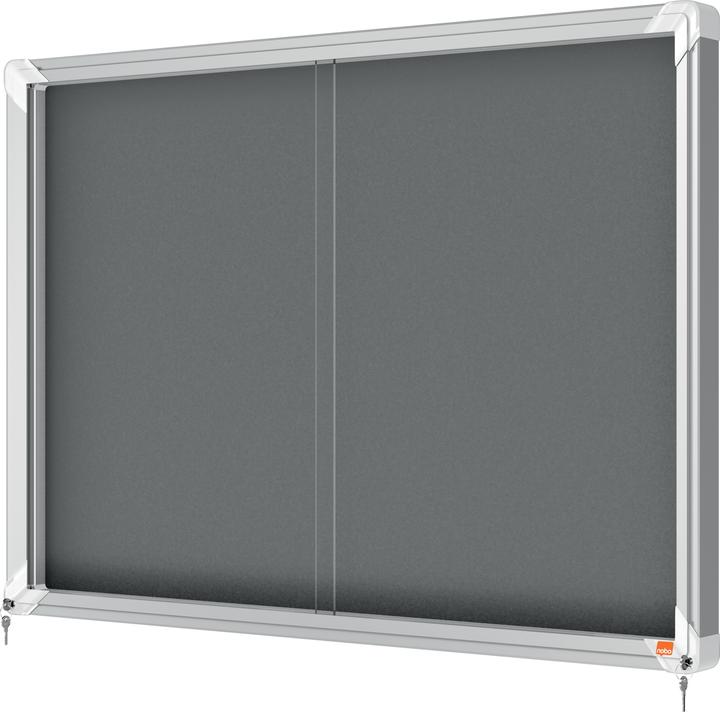 Actual product image Nobo Lockable Notice Board Premium Plus Indoor Felt