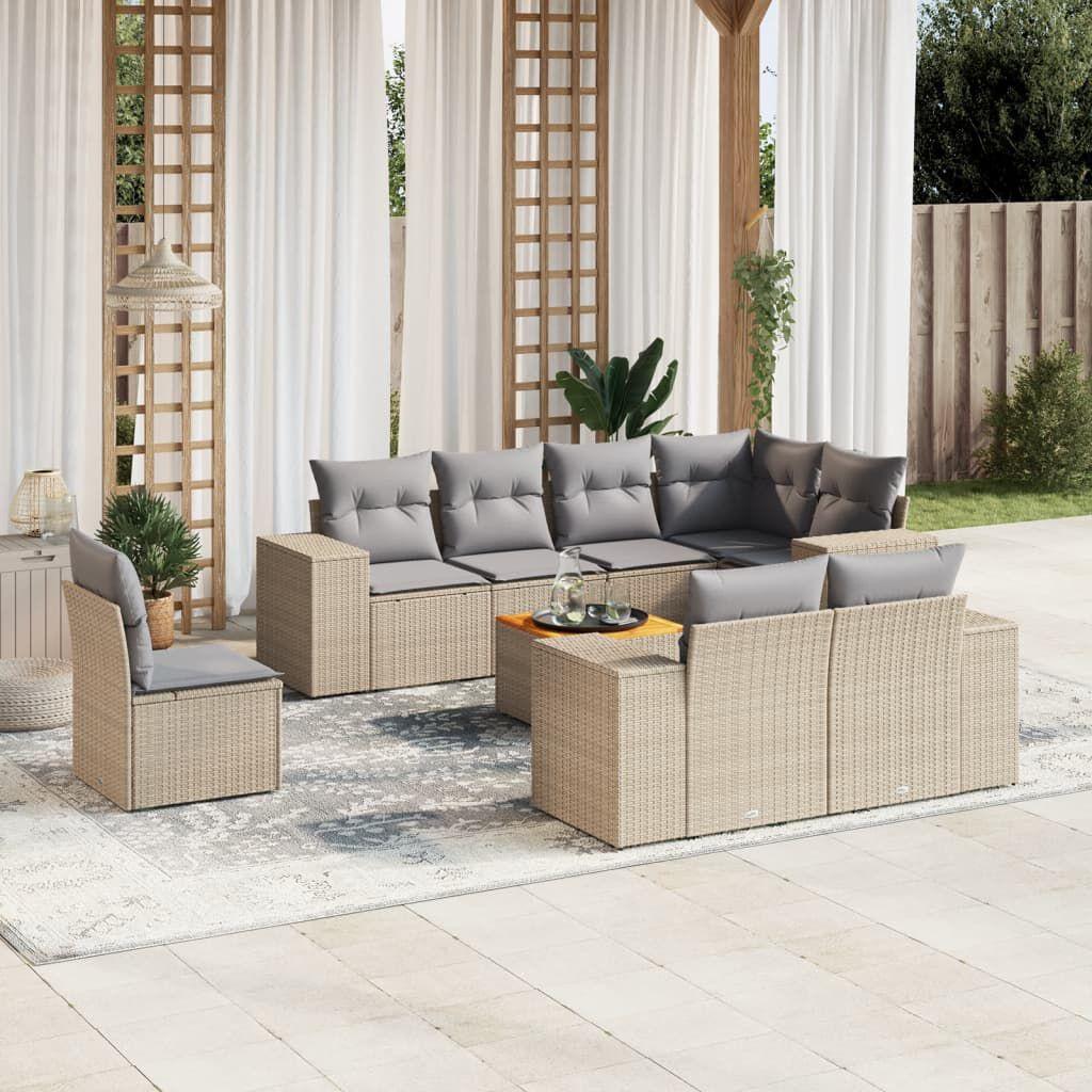 Thumbnail - VidaXL, Gartenlounge, 10-tlg. Garten-Lounge-Set mit Kissen