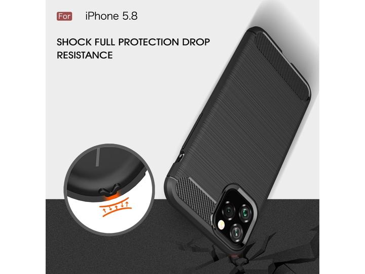 Actual product image Screenguard Apple iPhone 11 Pro Case Carbon Brushed Soft TPU (Apple iPhone 11 Pro)