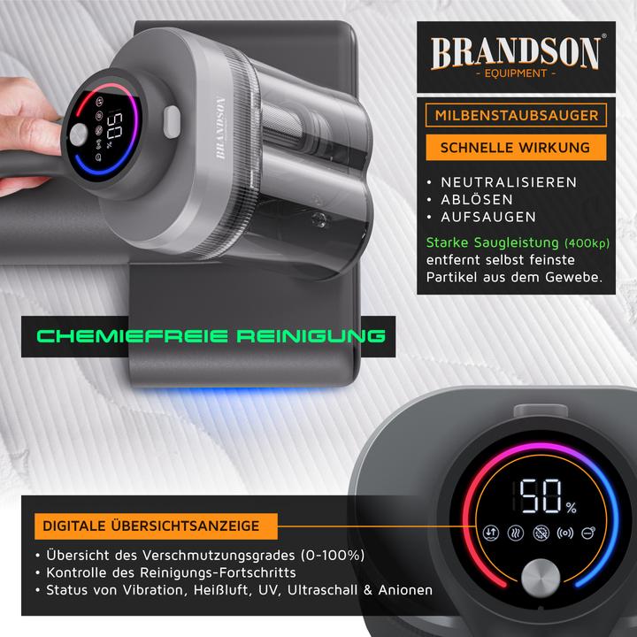 Produktbild Brandson Matratzenreinigungsgerät Milbenstaubsauger, UV-C Sterilisationslicht, Handstaubsauger, 400 W