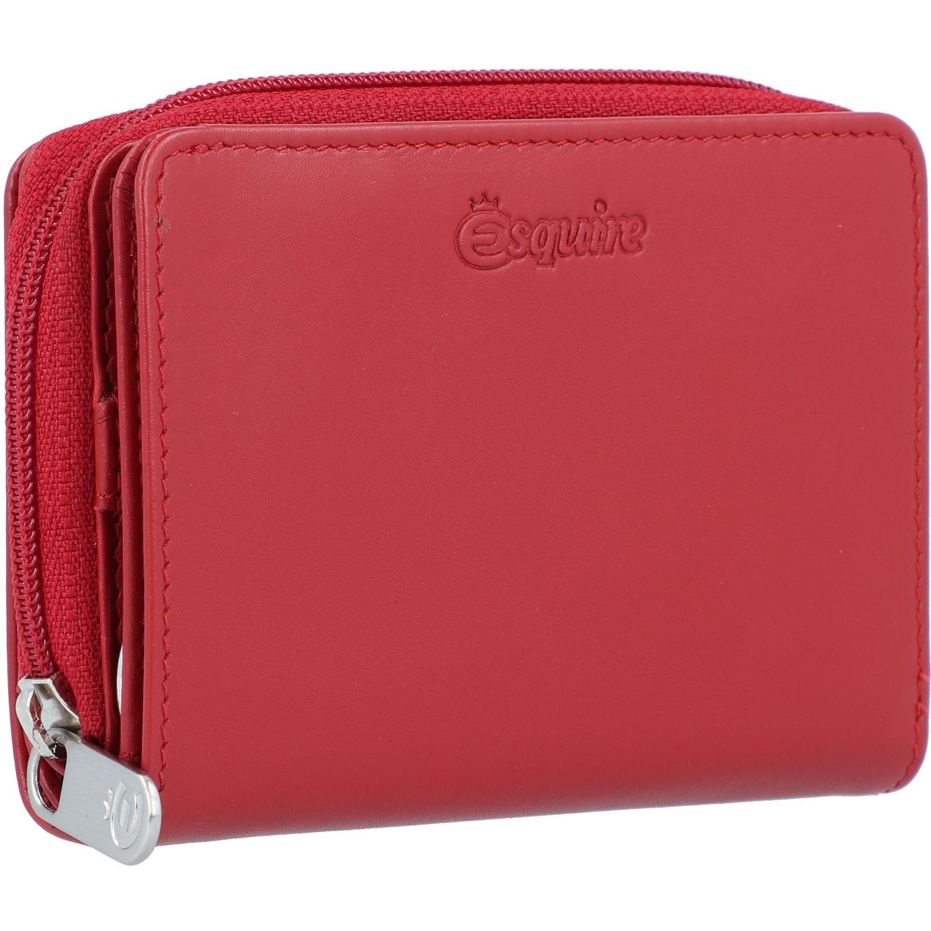Thumbnail - Esquire, Damen, Portemonnaie, New Silk Geldbörse Leder 10 cm, Rot