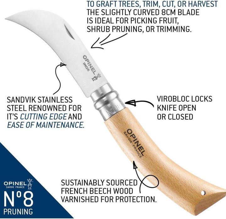 Immagine prodotto Opinel No 08 Coltello da giardiniere (8 cm)