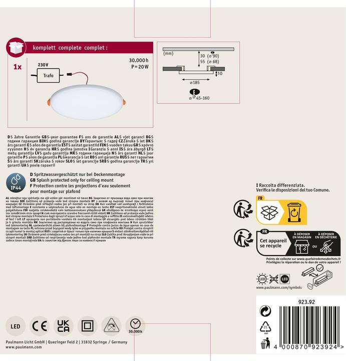 Actual product image Paulmann Veluna VariFit (1900 lm)