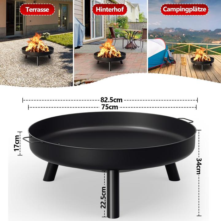 Immagine prodotto Swanew Grosse Feuerschale mit Griffen (82,5 cm)