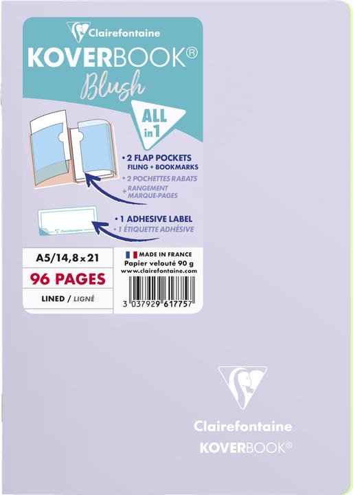 Image du produit Clairefontaine KOVERBOOK - Cahier d'écolier (A5, À rayures, Couverture souple)