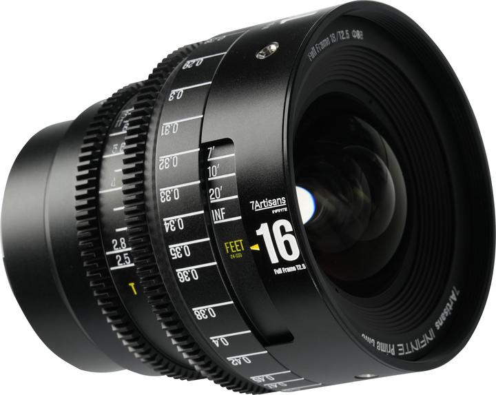 Image du produit 7artisans 16T25B-EF INF 16mm T2.5 INFINTE EF Mount (Black) (Canon EF, Plein format)