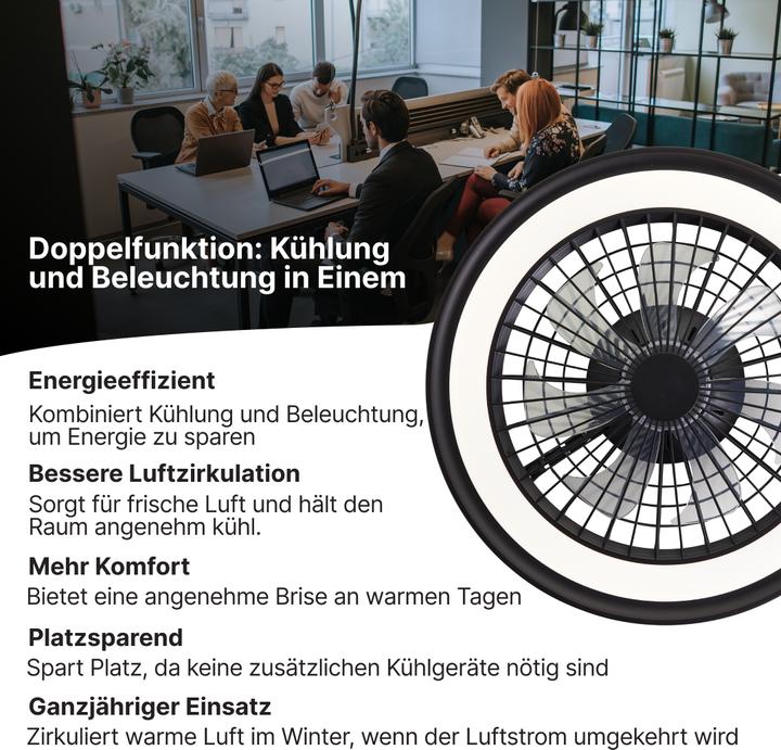 Productafbeelding Brilliant Palmero LED plafondlamp 46,5cm met ventilator zwart (5000 lm)