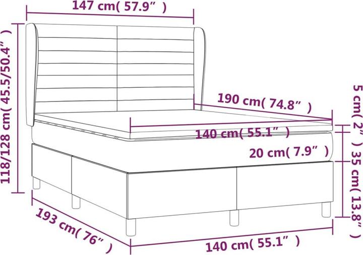 Immagine prodotto vidaXL Boxspringbett (140 x 190 cm)